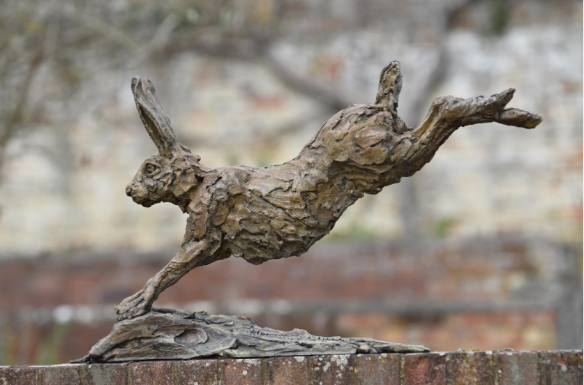 Bella and Ollie chose Hamish Mackie's Hare Running bronze sculpture for the garden in The Big Deal Episode 2.
