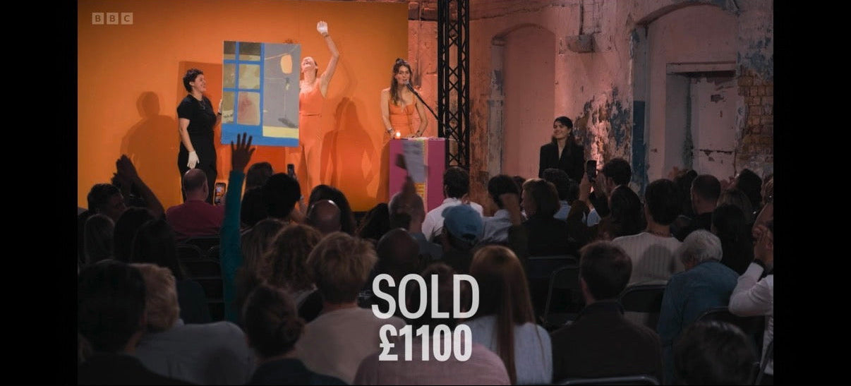 Art at Filthy Fox Auction by Cecilia on Episode 1 The big Deal with Steph McGovern Bella and Ollie emerging artist