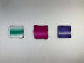 Original minimalist triptych artwork by Welsh Artist Elfyn Lewis. Three curated acrylic paintings on MDF panels to create a strong visual identity and cohesive art language. The abstract art pieces, showcase vivid colours of fresh greens, vivid magenta and transitioning into deeper violets and purples. This Triptych expresses the entire collection and artist voice of Elfyn Lewis.
