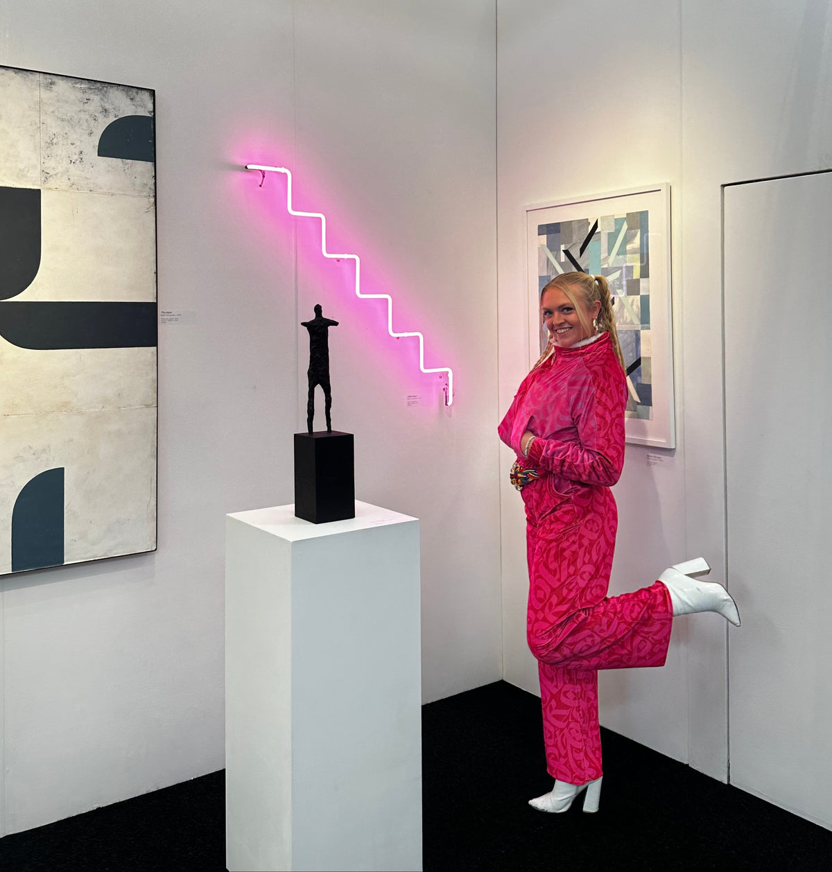 Bella And Ollie siblings at The affordable art fair battersea - The big Deal with steph McGovern BBC 2 ARTS final- with Margate artists Mark Houghtons work