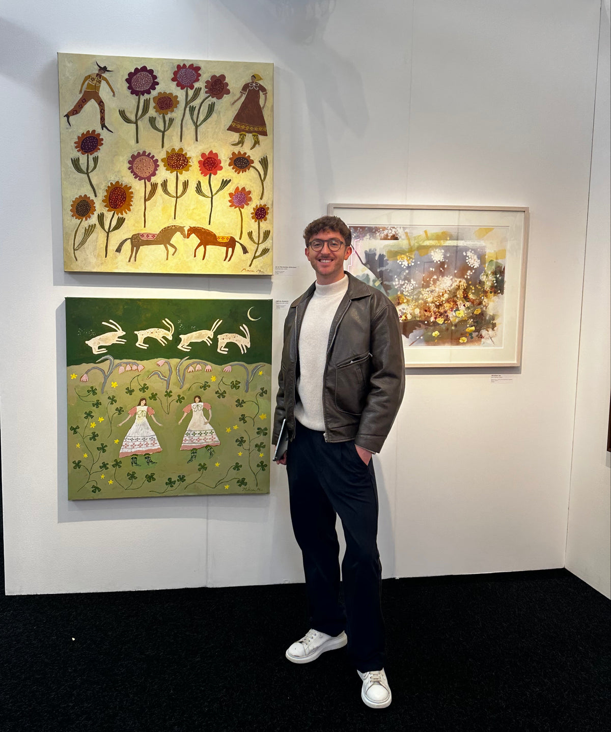 Bella And Ollie siblings at The affordable art fair battersea - The big Deal with steph McGovern BBC 2 ARTS final- with Margate artists Mathilda Mai work