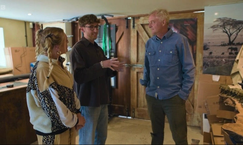 Bella and Ollie the Big deal BBC with bronze sculpture artist Hamsh Mackie on Epsiode 2
