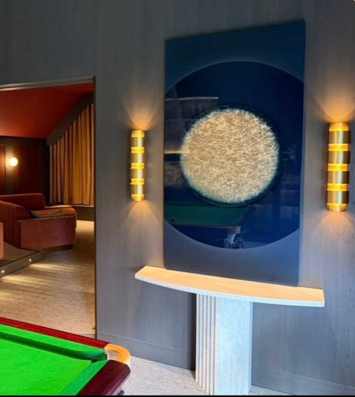 Russell Hatton Champagne Starlight artwork chosen for the snooker and bar room in The Big Deal Episode 2.