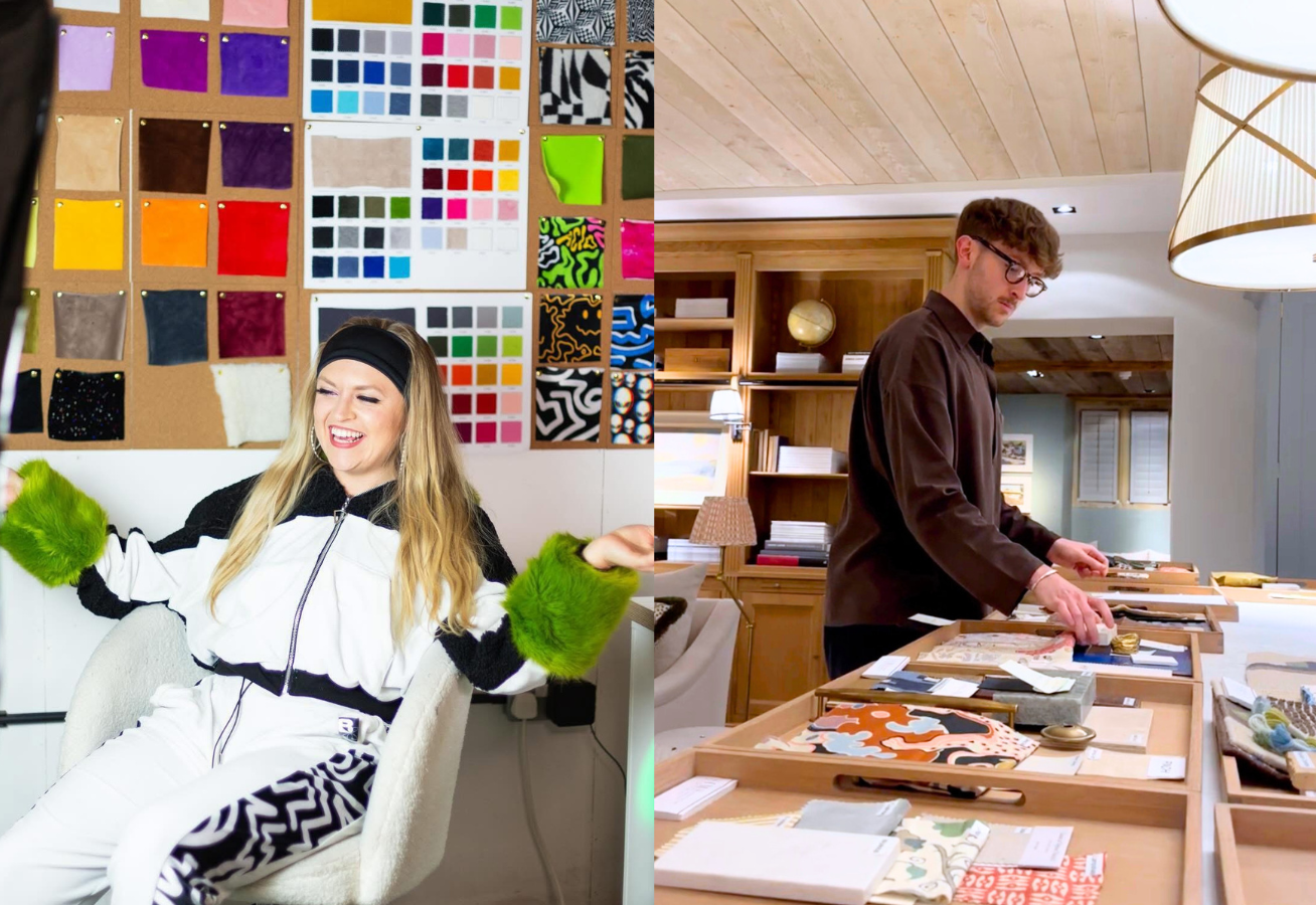 The Big Deal with Steph McGovern on BBC TWO contestants Ollie + Bella FROM Bath and Bristol in their creative jobs as seamstress and interior designer