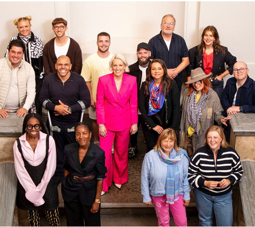 The Big Deal with Steph McGovern on BBC TWO contestants Ollie + Bella at the RWA London with Judge Cordelia de Freitas