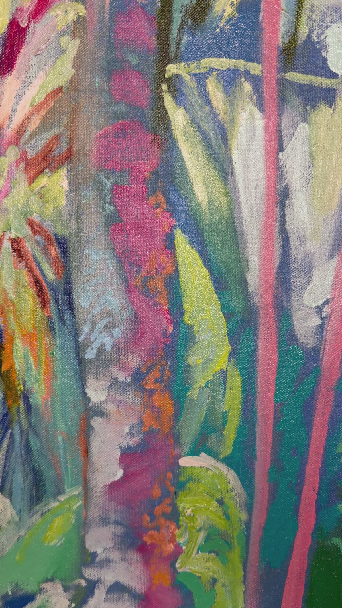 Hunte's Garden Tropical Original palm Treet painting by Hannah Rollings